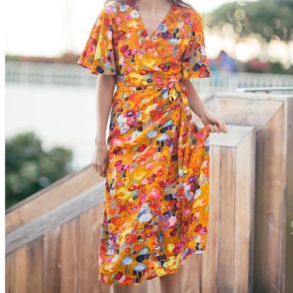 Jams World Viola Twist Adele Wrap Maxi Dress sz.L - Picture 15 of 16